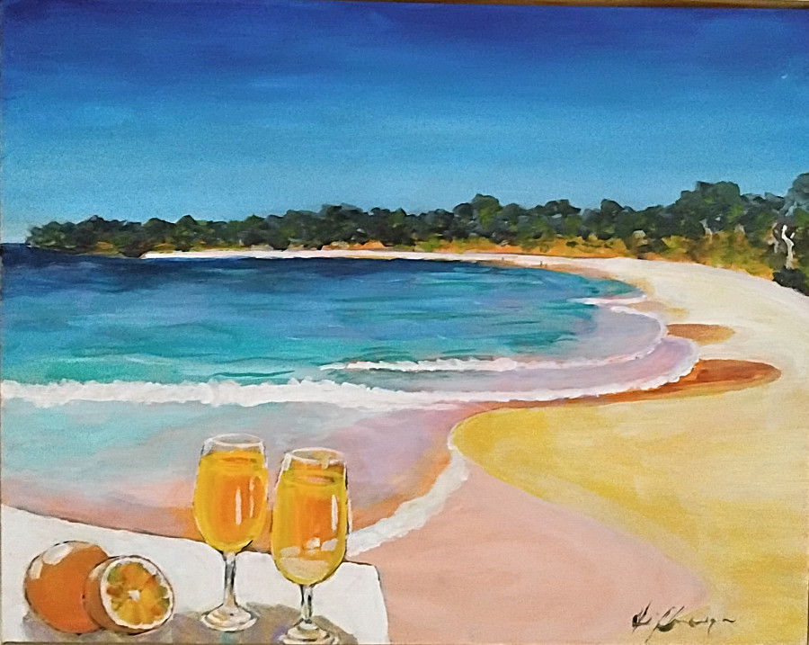A painting of the bay