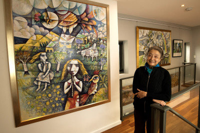Lan Wang in her studio