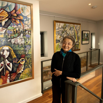 Lan Wang in her studio