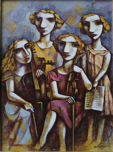 Musicians No.1 (2015) Acrylic on canvas 45 x 61cm