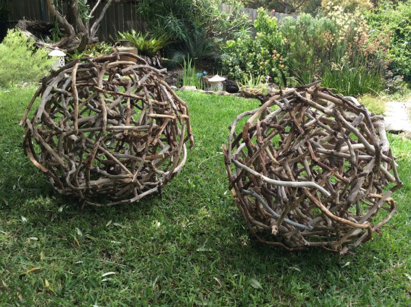 Drift, Driftwood assemblage, Each 65cm diameter