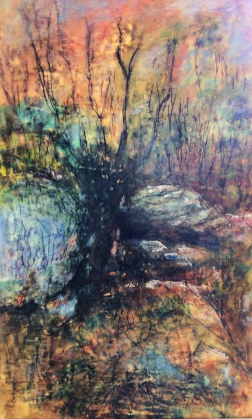 Waterhole, Encaustic Painting, 72cm x 48cm